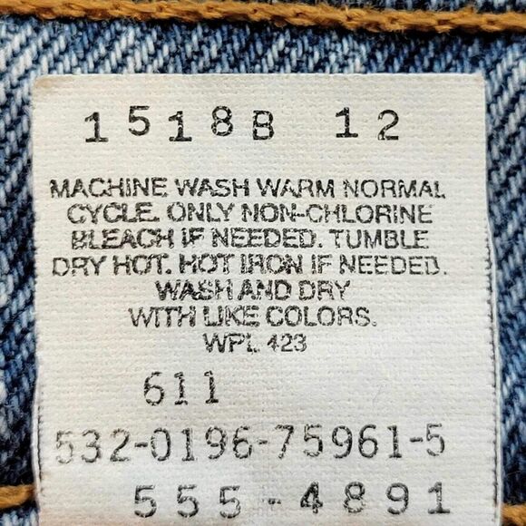 Levi's 555 Jeans Men's 38x30 Tall Blue Loose Fit Tapered Leg Y2K Zip Fly Cotton - Picture 5 of 10